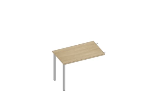 Quadrifoglio Höhenverstellbarer Anbautisch Practika für Schreibtisch mit 4-Fußgestell, Breite x Tiefe 1000 x 600 mm, Platte Eiche