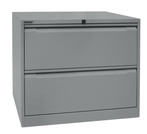 Bisley Hängeregistraturschrank, 2 Auszüge, silber/silber