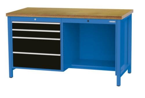 Bedrunka + Hirth Werkbank, 4 Schubladen, 1/2 Ablageboden
